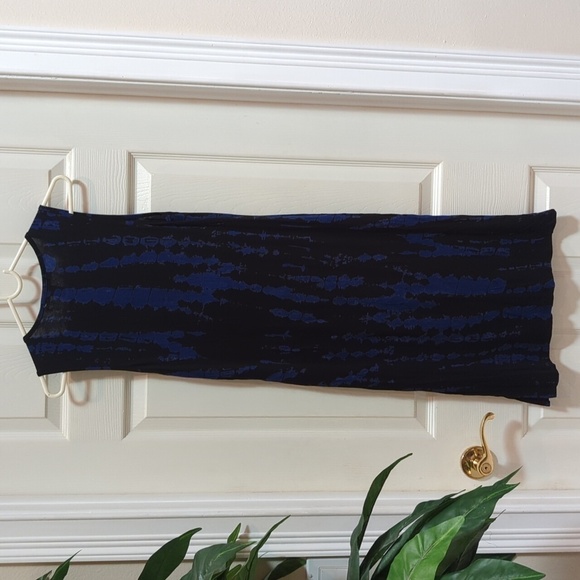 Forever 21 Contemporary Women's Black/Blue Size Large Midi Dress w/Tie Front NEW - Picture 9 of 13